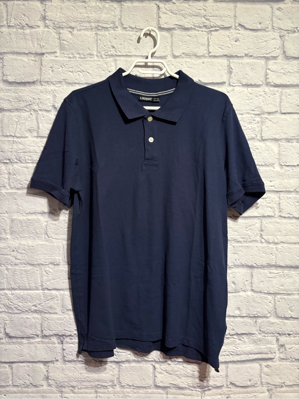 Classic Navy Short-Sleeve Polo Shirt by LIVERGY XL